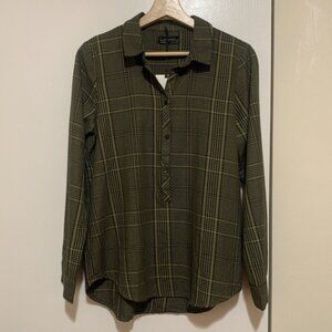 Zara Plaid Shirt Olive Green Extra Small - Great Condition
